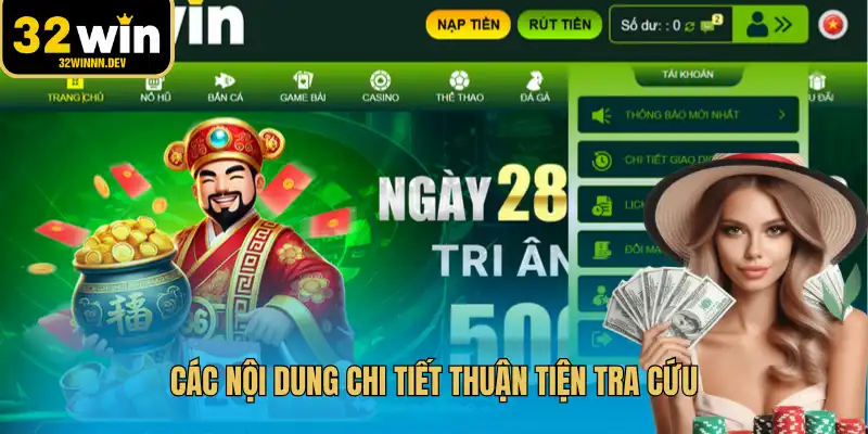 Các nội dung chi tiết thuận tiện tra cứu