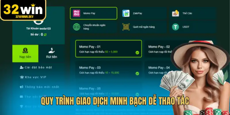 Quy trình giao dịch minh bạch dễ thao tác