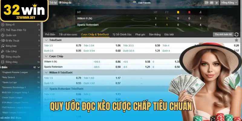 Quy ước đọc kèo cược chấp tiêu chuẩn