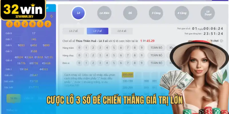 Cược lô 3 số để chiến thắng giá trị lớn