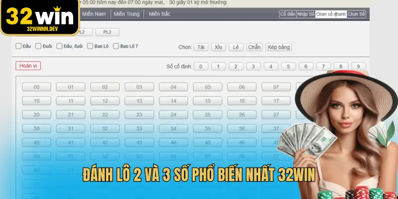 Đánh lô 2 và 3 số phổ biến nhất 32WIN